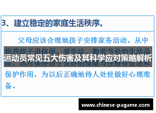 运动员常见五大伤害及其科学应对策略解析